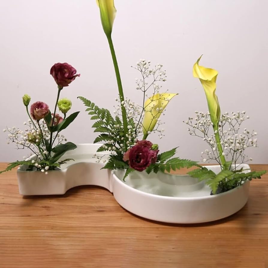 花瓶　フラワーベース 花瓶 インテリア　花器　華道 Amazon.co.jp: Riuuyyi 花器 華道 生け花用 水盤 花瓶 半円 挿花